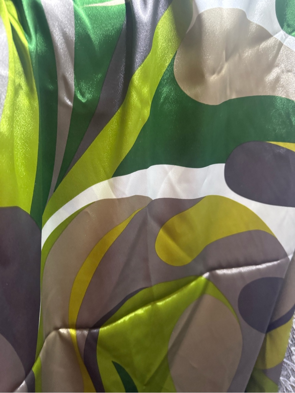 2 yards vintage fabric satin charmeuse new y2k green gray